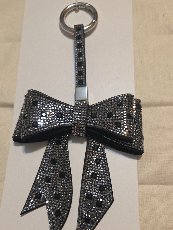 Jacqueline Kent Accessories - Jacqueline Kent Crystal Bow Keychain Purse Charm in Black